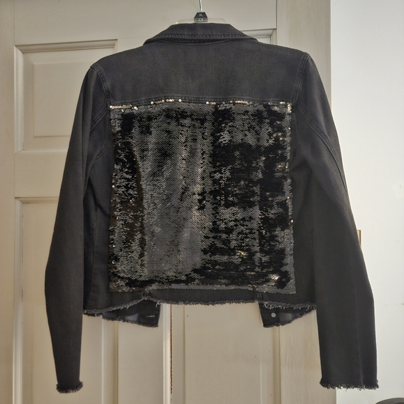 HTrailz Black Denim Sequin Jacket - Picture 2 of 4